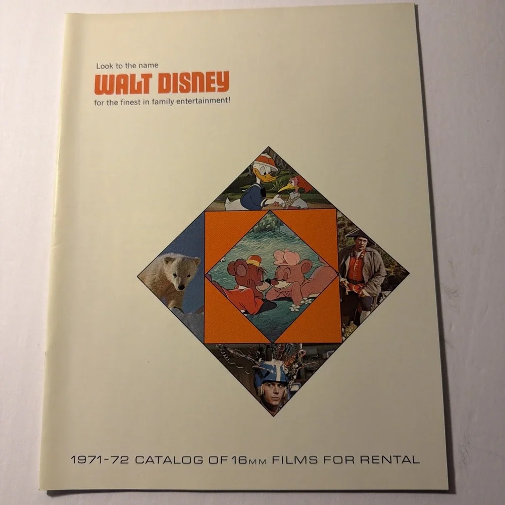 Walt Disney 1971-1972 Original Catalog 16mm Films For Rental Movie Magazine